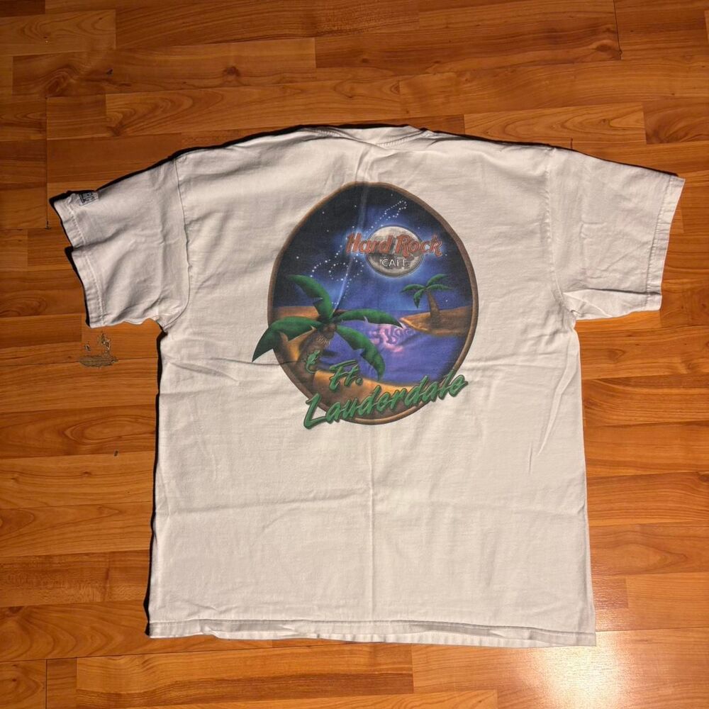 Vintage Hard Rock Cafe Fort Lauderdale White Tee Size L Rock Music Shirt